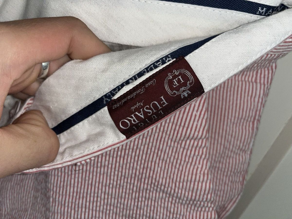 Vintage Luigi Fusaro Red Striped Cotton Shorts Made in Italy Size US 32 / EU 48 - 3 Thumbnail