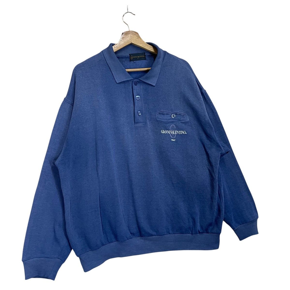 Gianni Valentino Vintage 90s Gianni Valentino Collar Sweatshirt Size US L / EU 52-54 / 3 - 2 Thumbnail