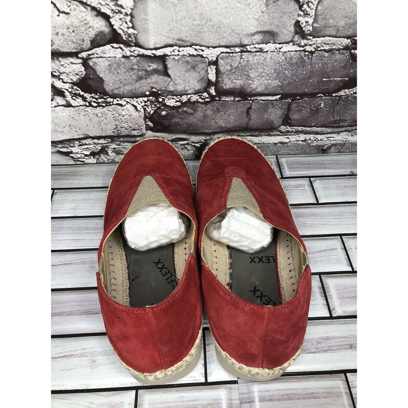 Other The Flexx Red Suede Leather Espadrilles Slip On Shoes Women Size US 8.5 / IT 38.5 - 5 Thumbnail