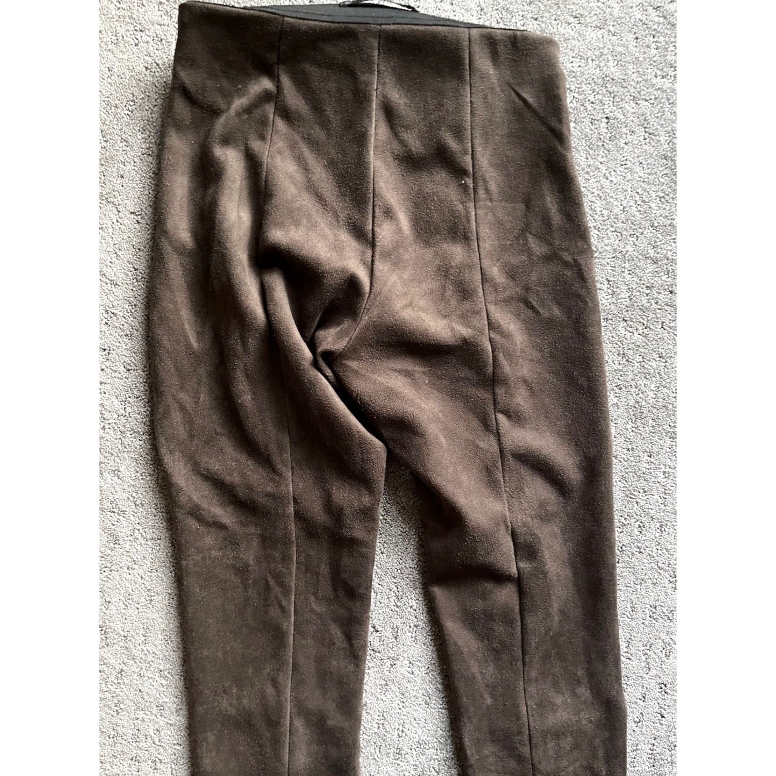 Zara Zara Basic Collection Women’s Vegan Suede Ankle Zipper Pull-On Pants M Brown Women’s Size 32" / US 10 / IT 46 - 4 Thumbnail
