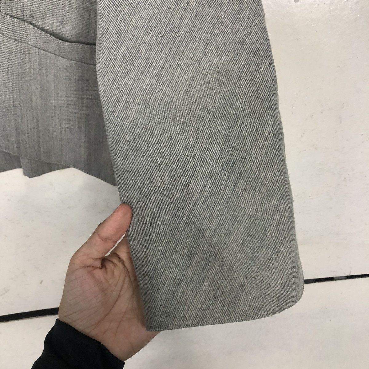 Hermes 🔥VINTAGE CROPPED BUTTON JACKET HERMES PARIS RICH GREY Size S / US 4 / IT 40 - 17 Thumbnail
