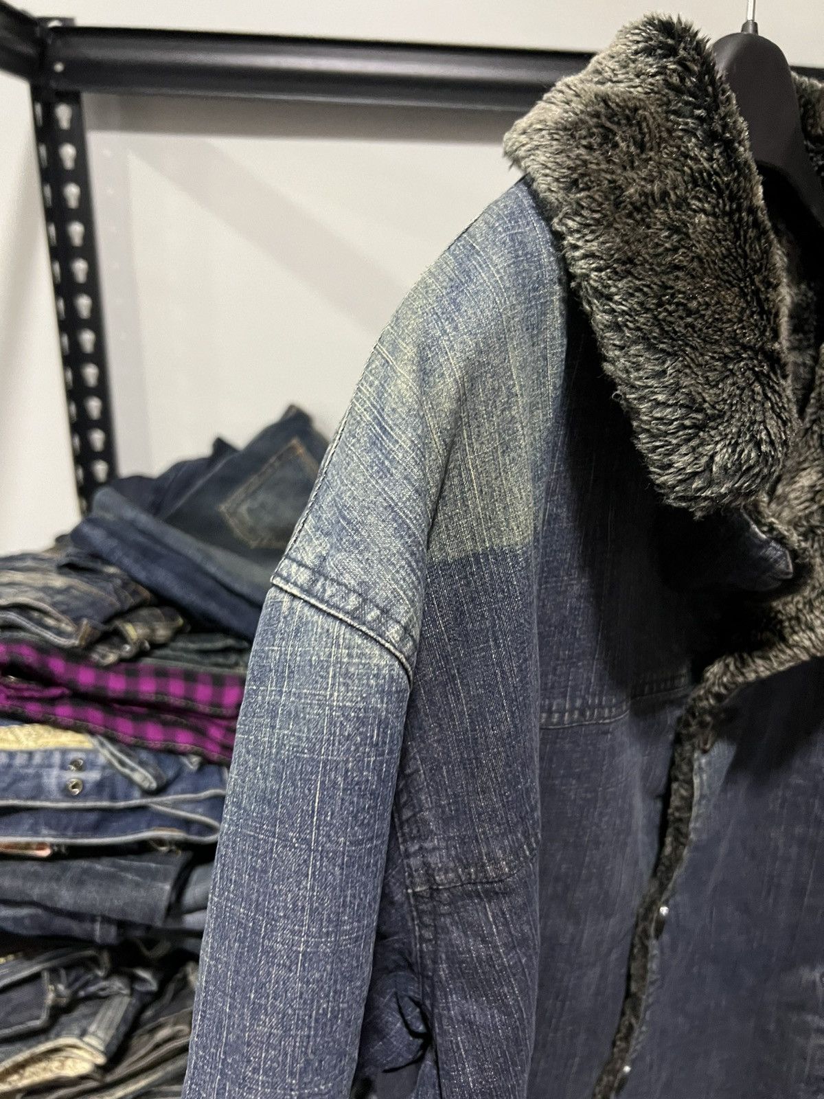 Kansai Yamamoto vintage kansai yamamoto fur denim jacket/coat/parkas style Size US L / EU 52-54 / 3 - 12 Thumbnail