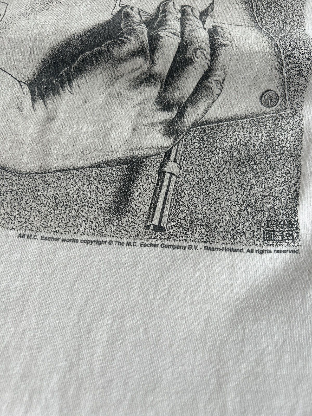Vintage Vintage M.C. Eshcher Drawing Hands longsleeve t shirt white Size US XL / EU 56 / 4 - 3 Thumbnail