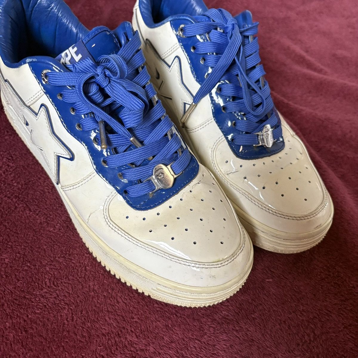 Bape Bapesta Blue White Shoes Size 9.5 Size US 9.5 / EU 42-43 - 2 Thumbnail