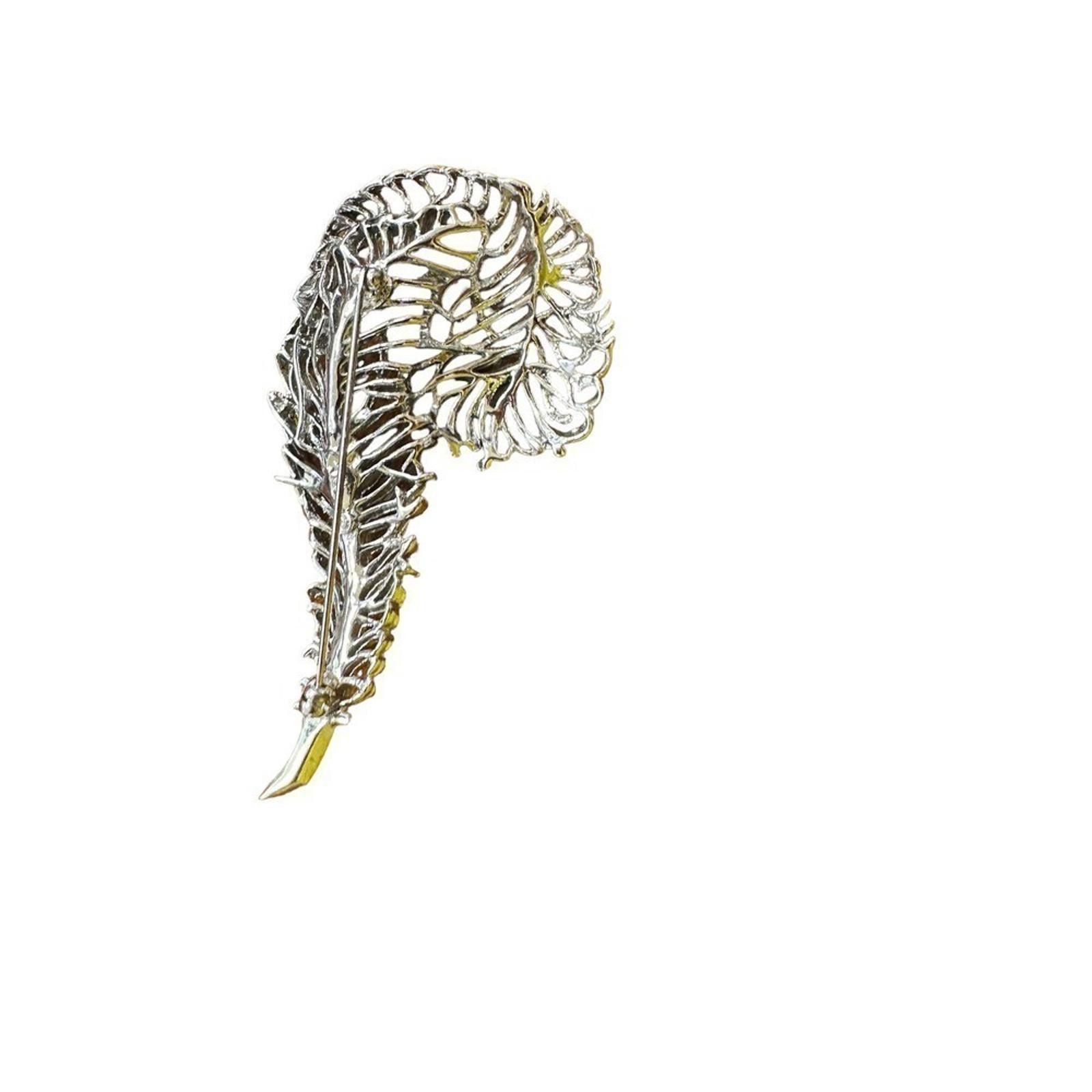 Vintage Silver Toned Feather Brooch Size ONE SIZE - 1 Thumbnail