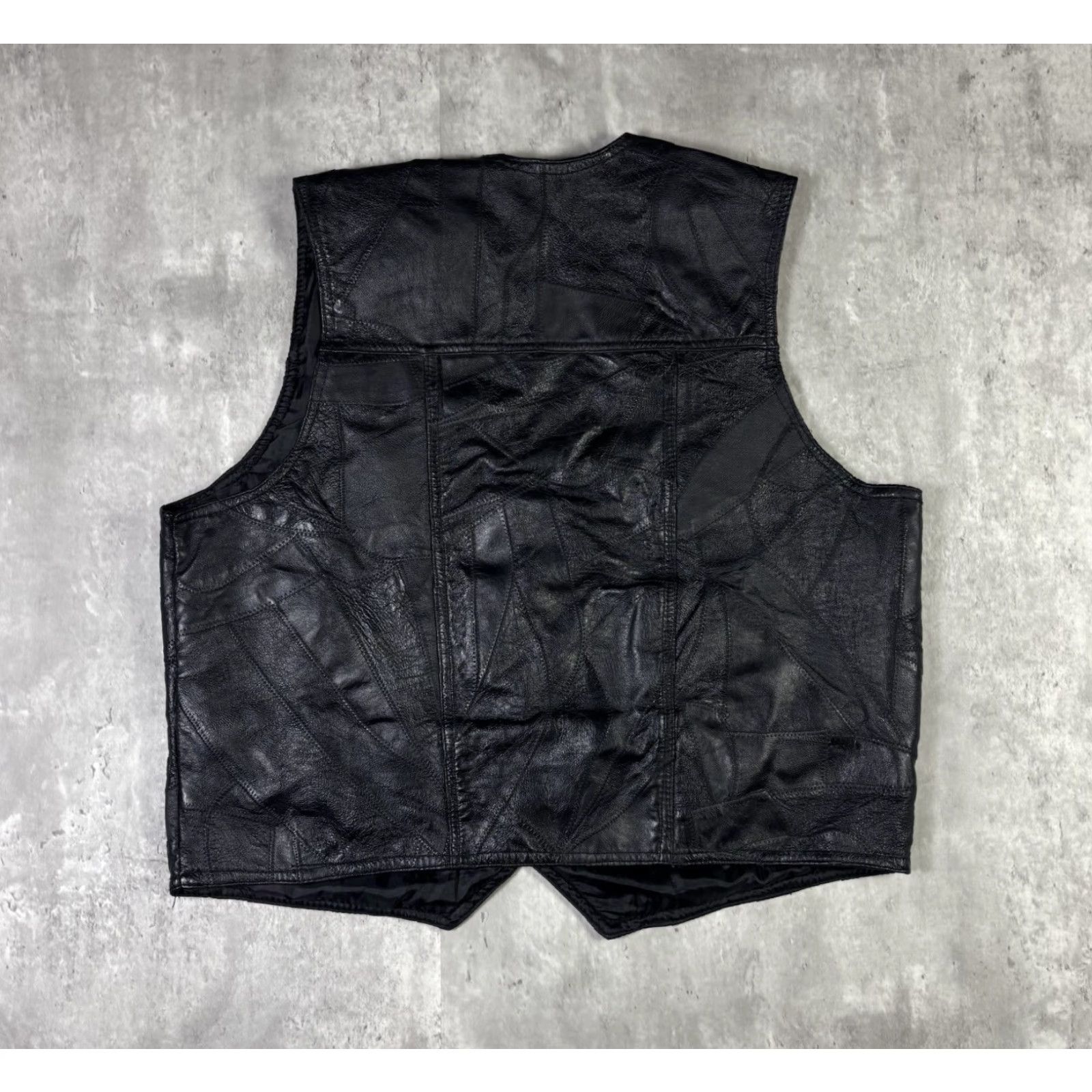 Vintage VINTAGE Leather Vest Womens Medium Biker 90s Grunge Goth Vest Leather Black Short Zip Womens Accessories Size M / US 6-8 / IT 42-44 - 2 Thumbnail