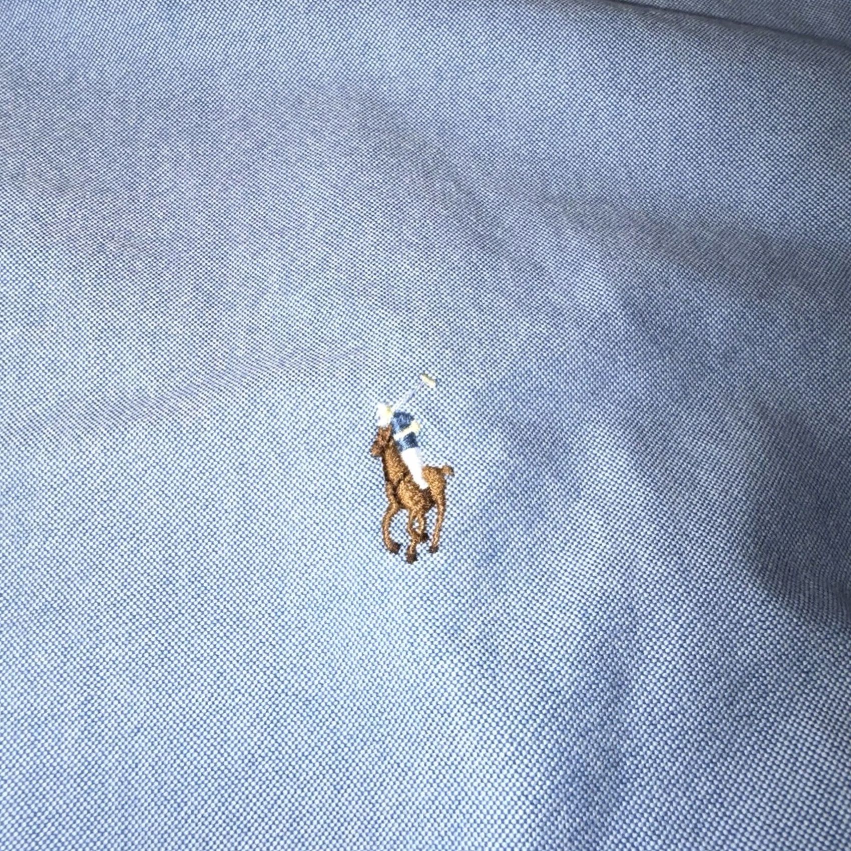 Polo Ralph Lauren Polo Ralph Lauren Button-Front Shirt Mens 3XLT Blue Long Sleeve Cotton Big Tall Size US XXL / EU 58 / 5 - 2 Thumbnail
