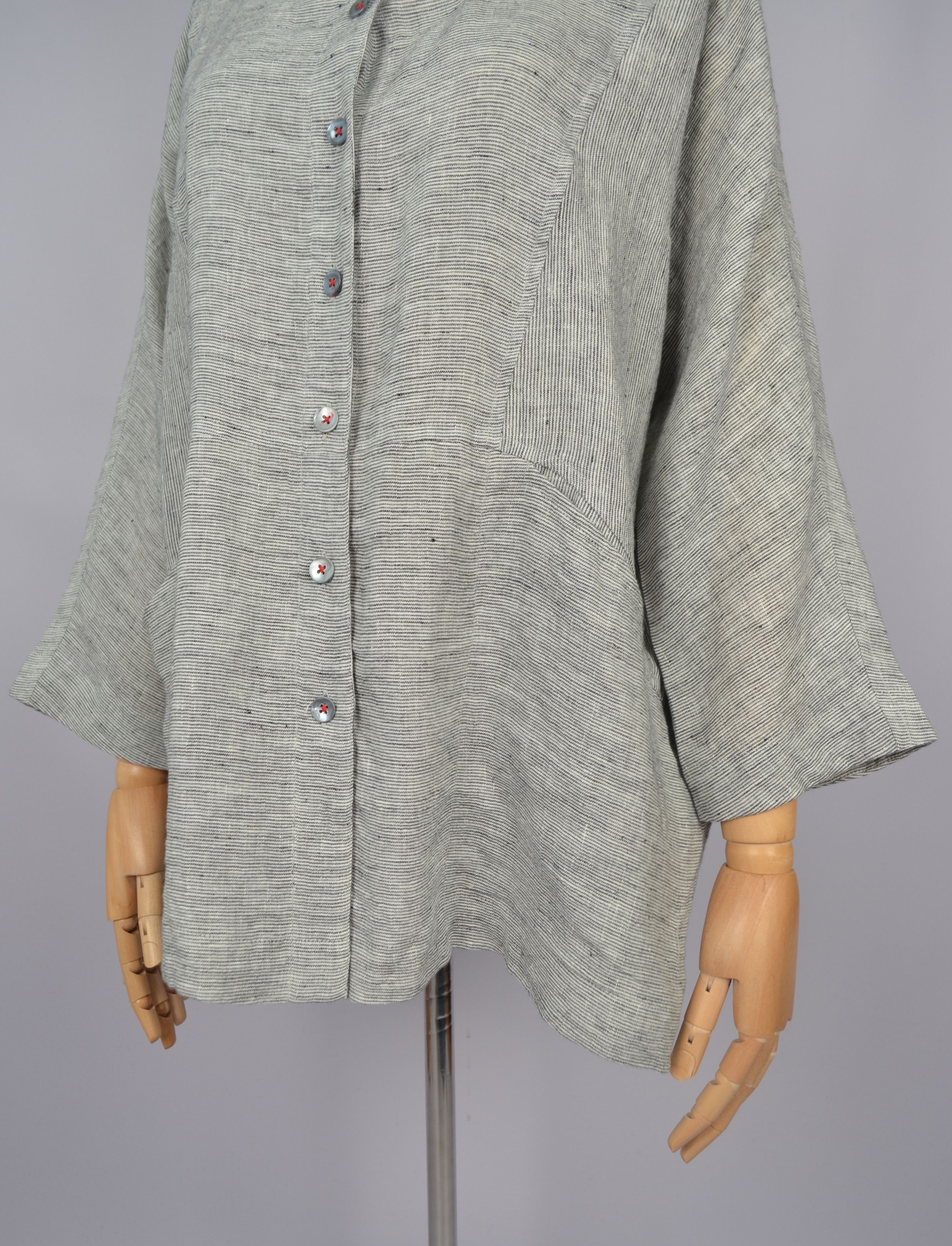 Designer × Sahara Club Sahara Striped Striped Tunic Shirt Linen Size S-M Oversize Size S / US 4 / IT 40 - 3 Thumbnail