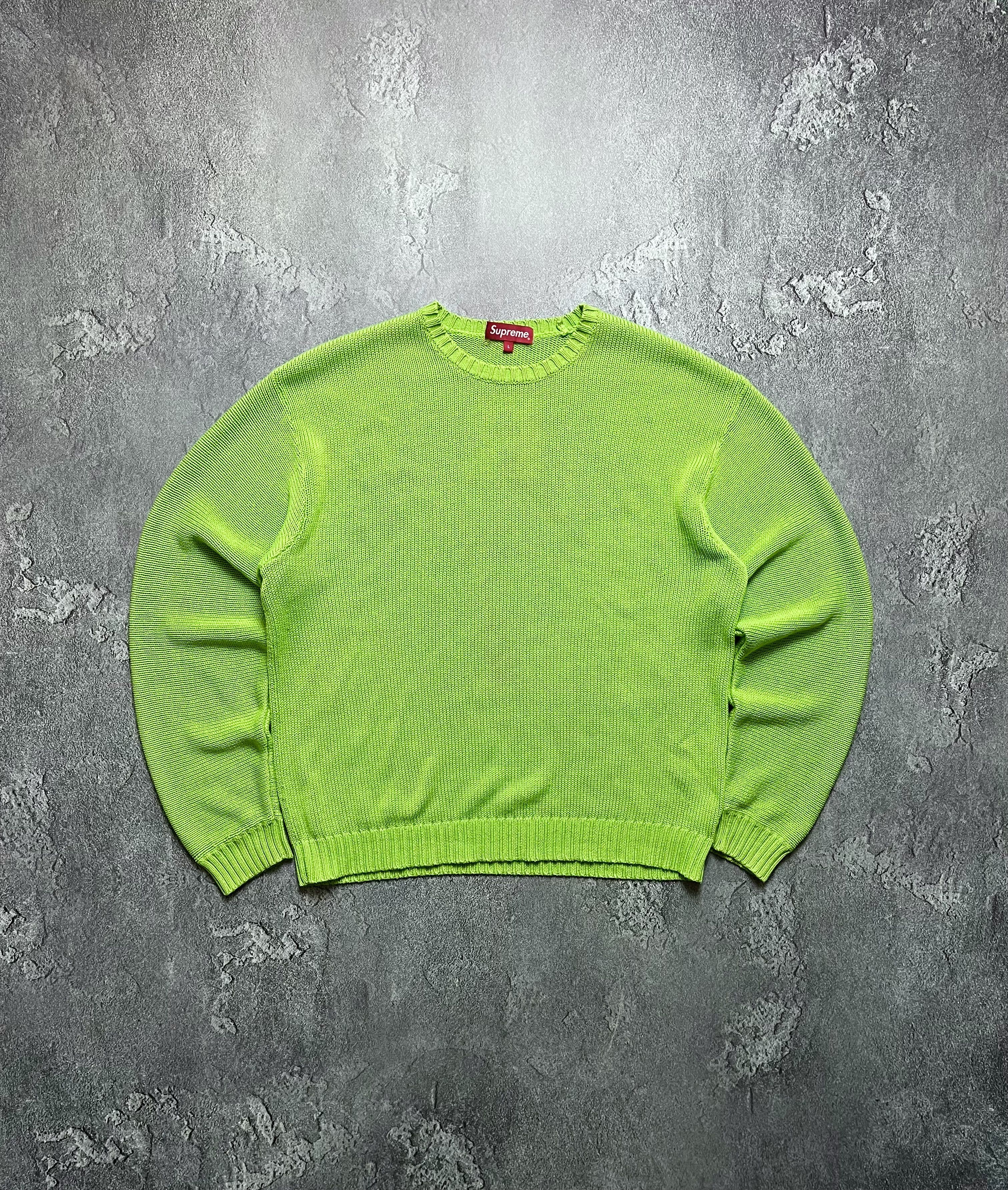 Supreme Supreme Back Logo Neon Green Crewneck Sweater Pullover L Size US L / EU 52-54 / 3 - 2 Thumbnail