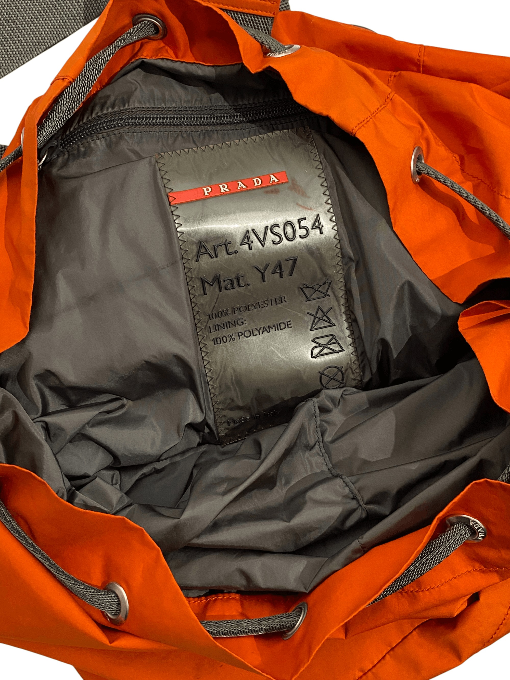 Prada Prada Tab Logo Orange Nylon Shoulder Backpack Bag Y2K Size ONE SIZE - 10 Thumbnail