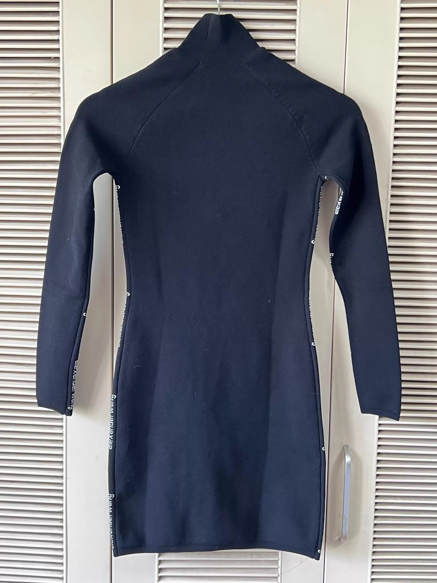 Alexander McQueen Alexander Wang black high neck logo strap dress XS Size XS / US 0-2 / IT 36-38 - 2 Thumbnail
