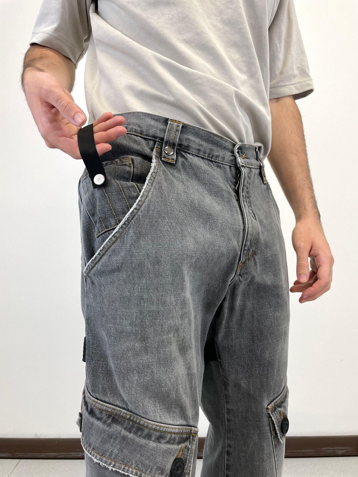 Dolce & Gabbana 2000s heavy weight multi pockets cargo bondage pants archive Size US 35 - 12 Thumbnail