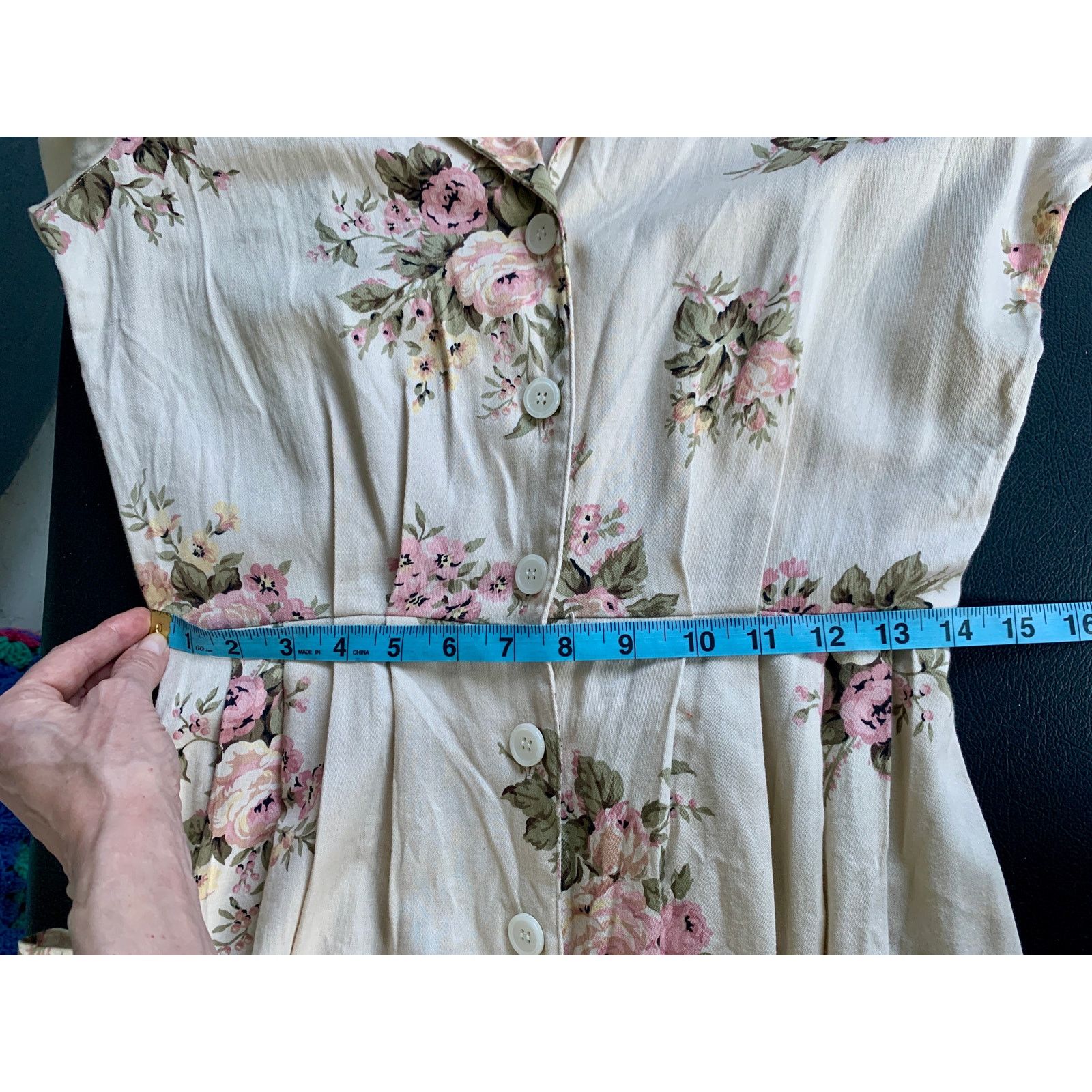 Other VINTAGE 80s BRITISH KHAKI ROBERT LIGHTON FLORAL TEA DRESS Size S / US 4 / IT 40 - 10 Thumbnail