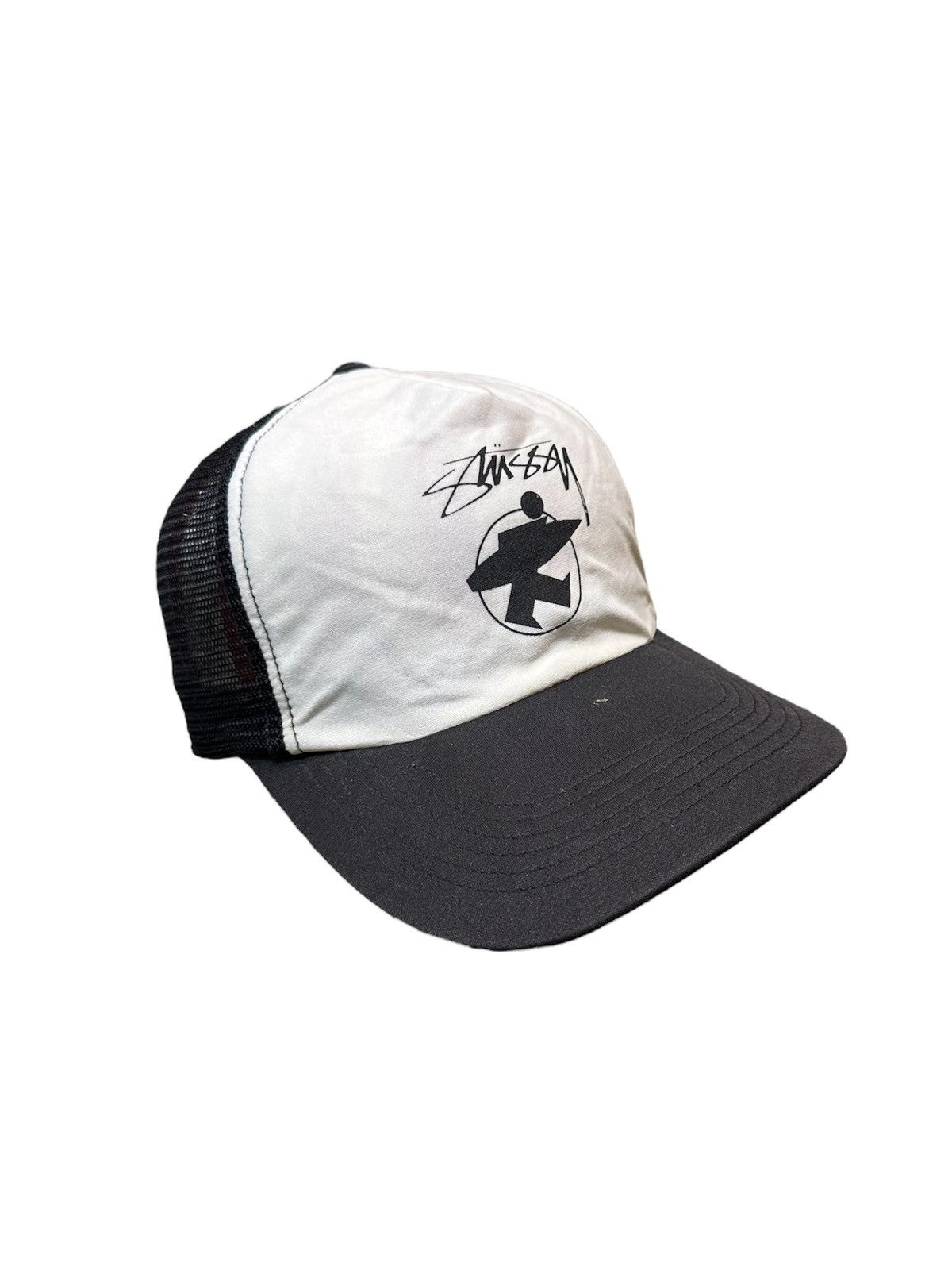 Stussy 2000s Stussy Surf Man Black Trucker Snapback OS Size ONE SIZE - 1 Thumbnail