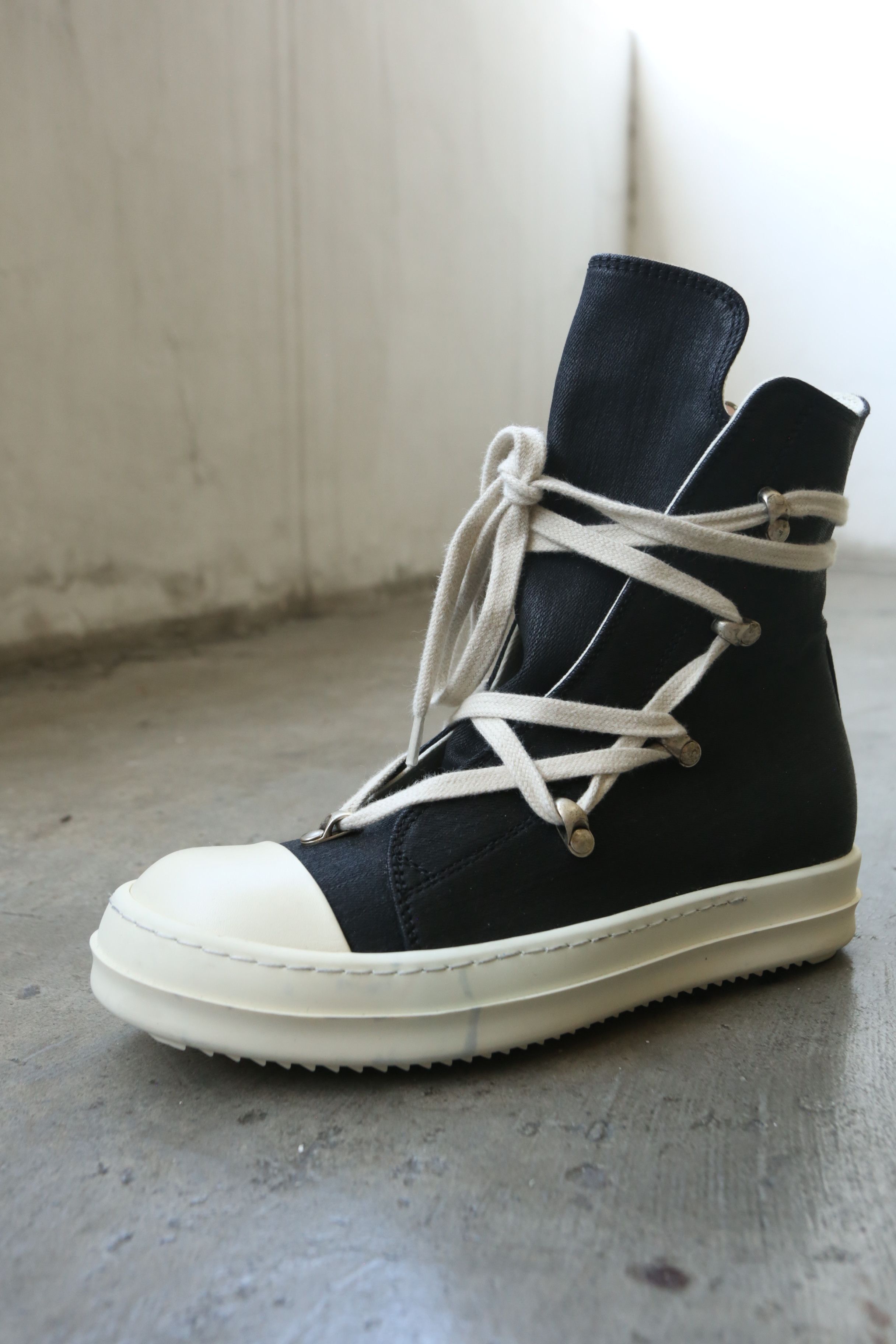 Rick Owens Drkshdw RO DRKSHDW - S/S 18 - "Dirt" - Waxed Canvas Hexagram Hi Size US 5 / IT 35 - 13 Thumbnail