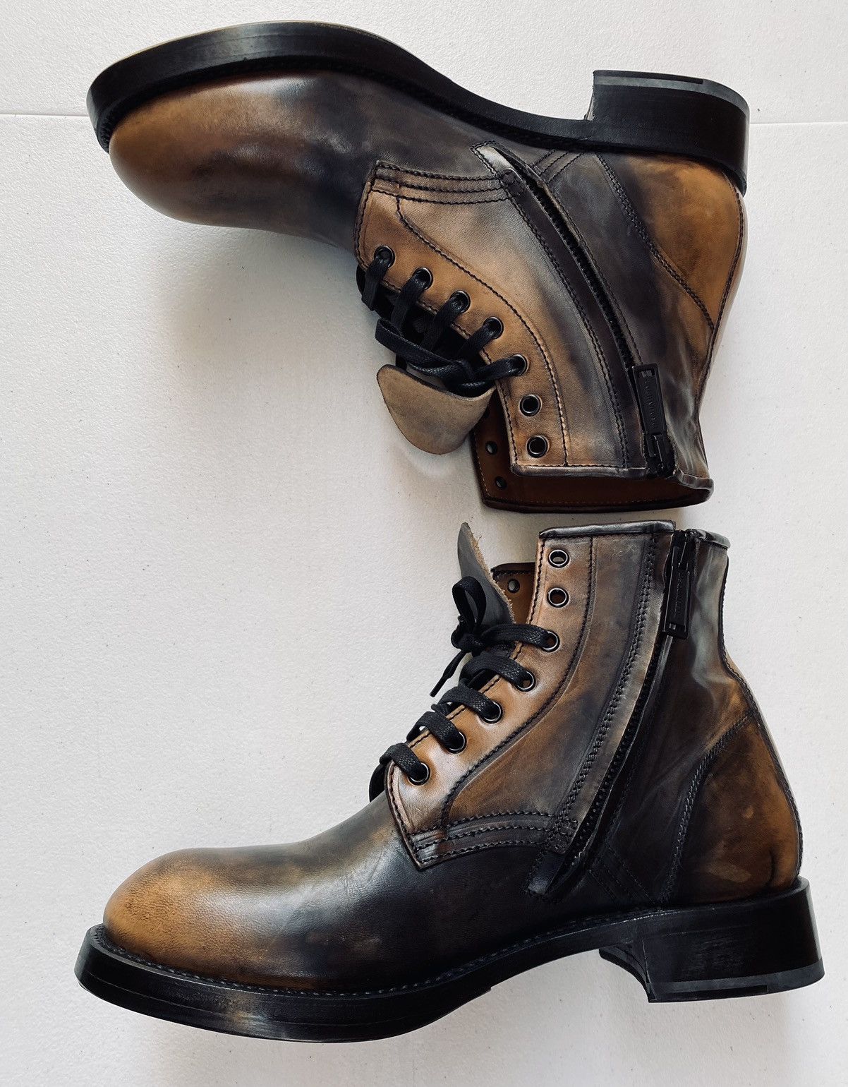 Dsquared2 Dsquared2 🇮🇹 marbled Brown calf Goodyear ankle boots 12 NEW Size US 12 / EU 45 - 6 Thumbnail