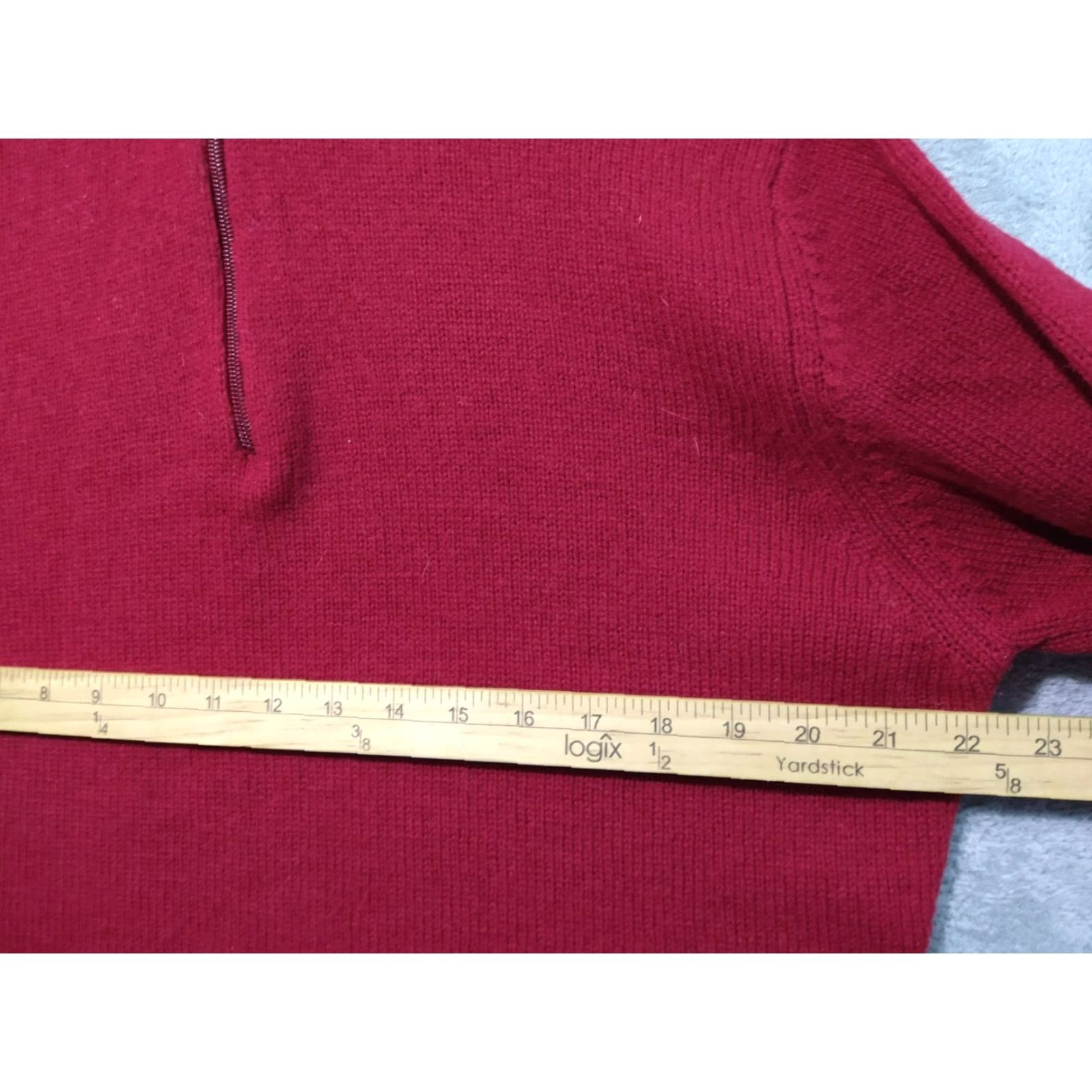 Vintage Woolrich Womens Sweater XL Red Ruby Long Sleeve 1/4 Zip Pullover Size XL / US 12-14 / IT 48-50 - 4 Thumbnail