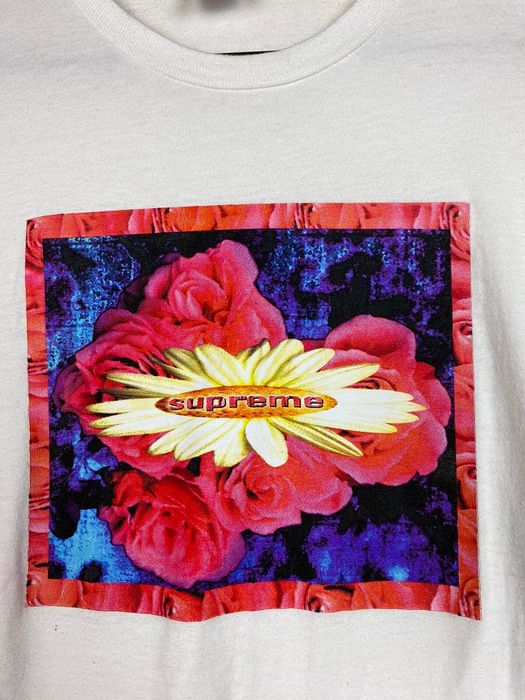 Supreme White Supreme Flower Bloom along Sleeve T Shirt | Grailed