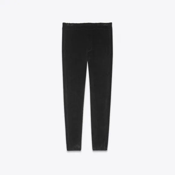 Saint Laurent Paris o1s1wg110824 Sweatpants & Joggers in Velvet Jersey in Black Size US 38 / EU 54 - 1 Preview