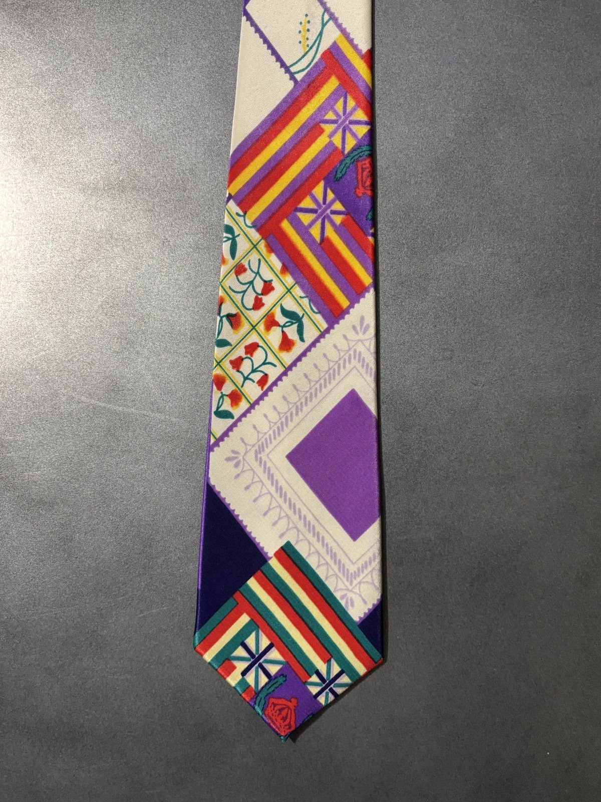 Vintage Ugly Vintage Tie Memphis Milano Pattern Necktie Silk 80s 70s Size ONE SIZE - 7 Thumbnail