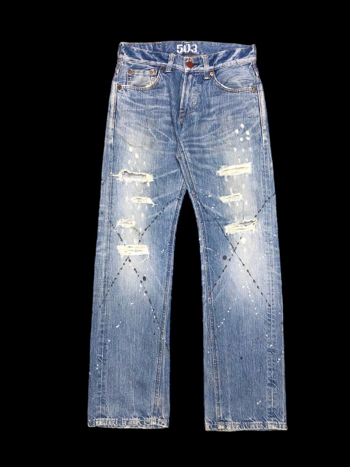 Edwin SPLATTER PAINT DISTRESSED DENIM Size US 30 / EU 46 - 1 Thumbnail