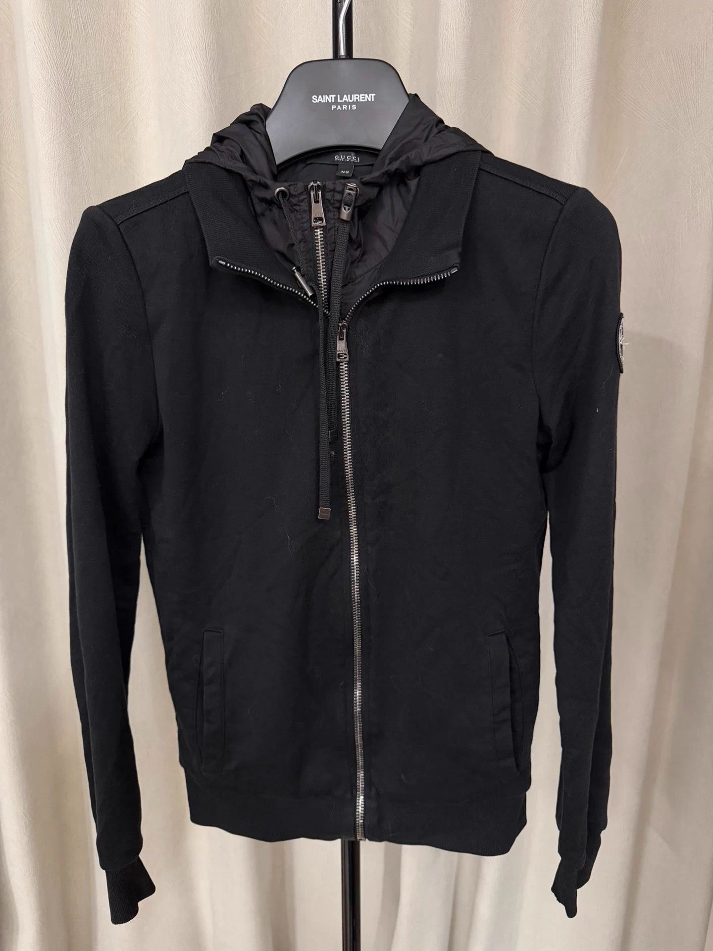 Gucci GUCCI Double Layer Black Fake Two-Piece Hooded XS Jacket Size US XS / EU 42 / 0 - 1 Thumbnail
