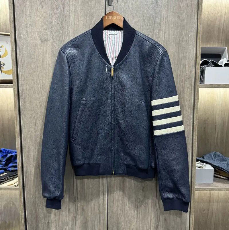 Thom Browne Thom Browne Black Leather Women's Jacket 0089 Size S / US 4 / IT 40 - 1 Thumbnail