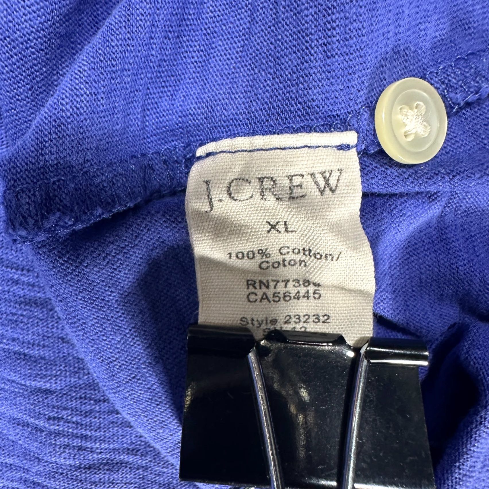 J.Crew J.CREW Polo Shirt Mens XL Purple Cotton Short Sleeve Split Hem Size US XL / EU 56 / 4 - 5 Thumbnail