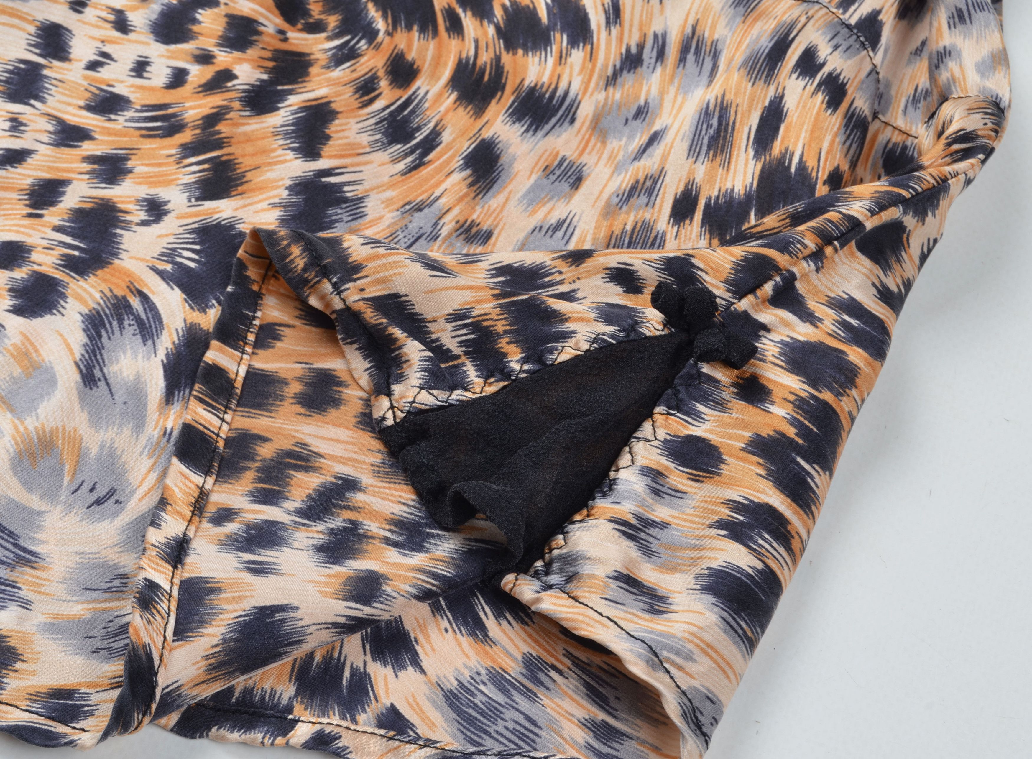 Vintage Globus Lingerie Y2K Leopard 100% Silk Coquette Top Size L / US 10 / IT 46 - 7 Thumbnail