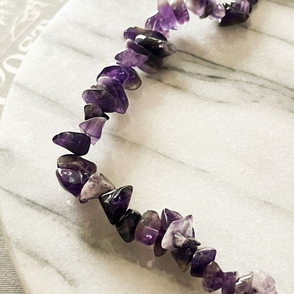 Jewelry Amethyst Chip Natural Crystal Necklace Semiprecious Purple Size ONE SIZE - 2 Thumbnail