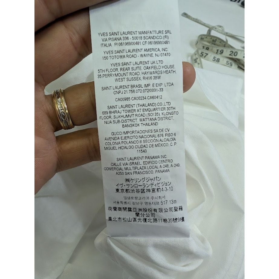 Saint Laurent Paris o1rshd1 Button Shirt in White Size US M / EU 48-50 / 2 - 18 Thumbnail