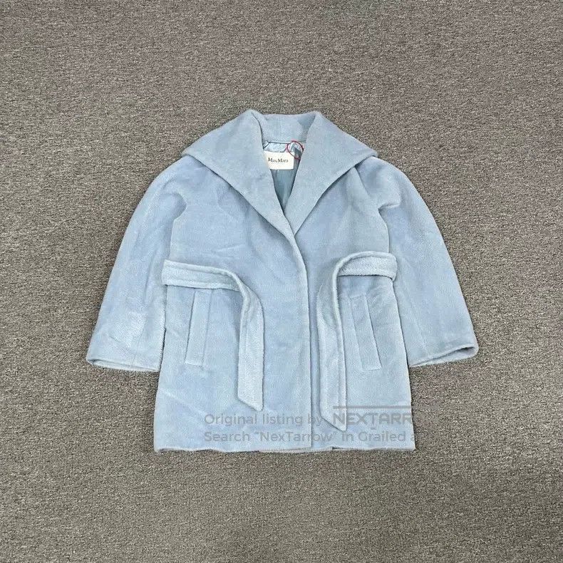 Max Mara Max Mara Alpaca Wool Baby Blue Overcoat Size XS / US 0-2 / IT 36-38 - 1 Thumbnail