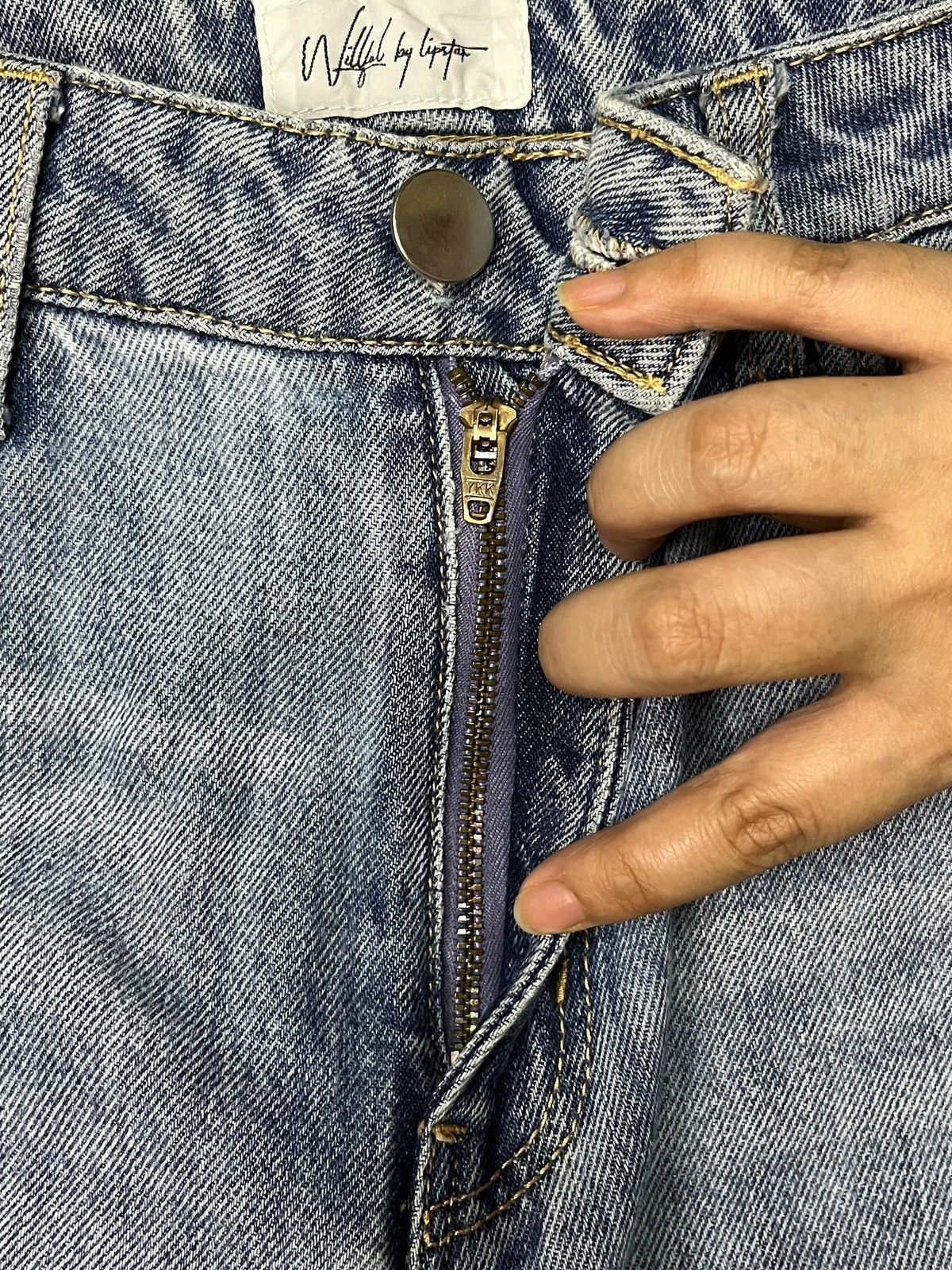 Japanese Brand SALES🔥Vintage Japanese Brand Blue Wash Distress Flare Jeans Size 26" / US 2 / IT 38 - 3 Thumbnail