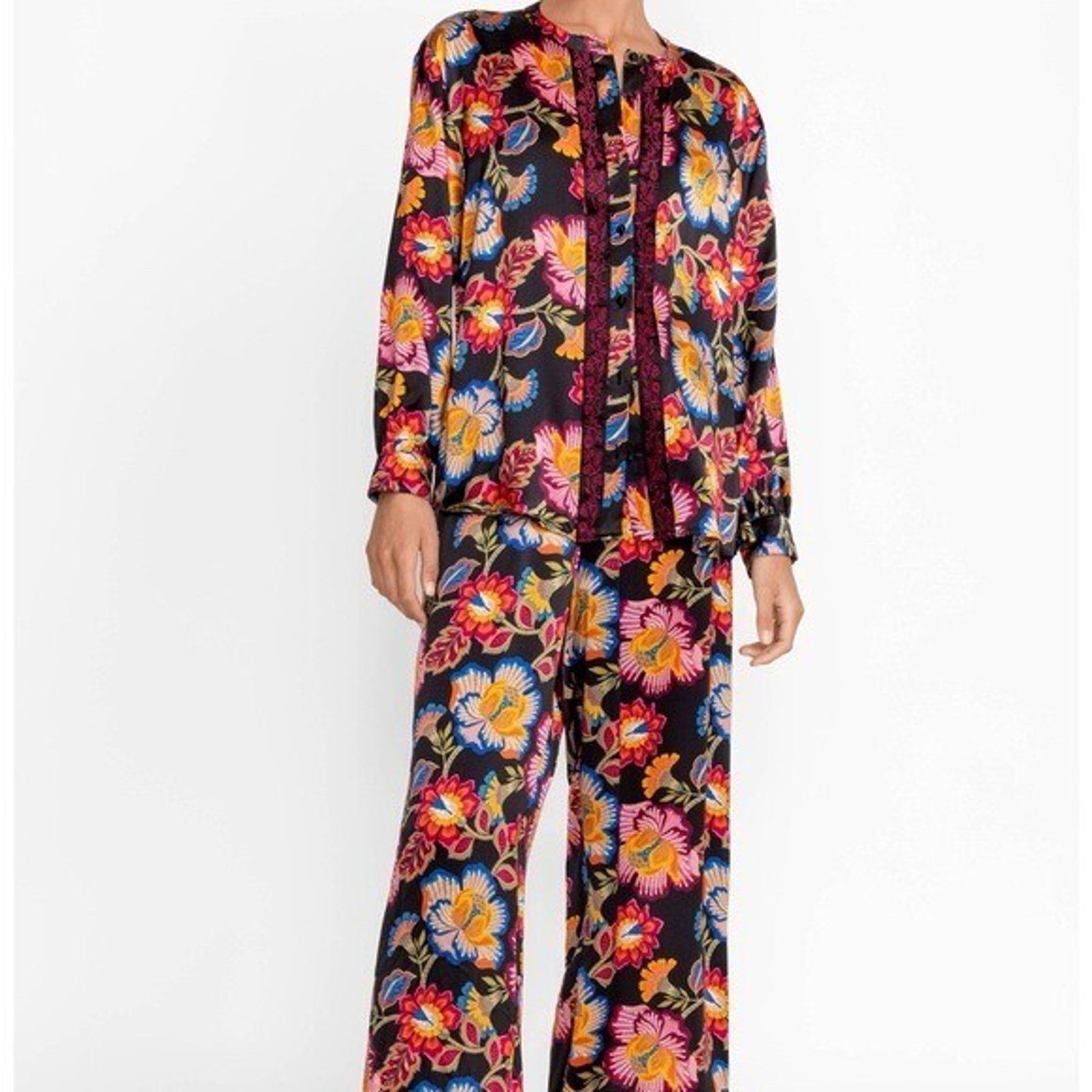Johnny Was Johnny Was SIDONIA silk pants size M A000337 Size 26" / US 2 / IT 38 - 5 Thumbnail