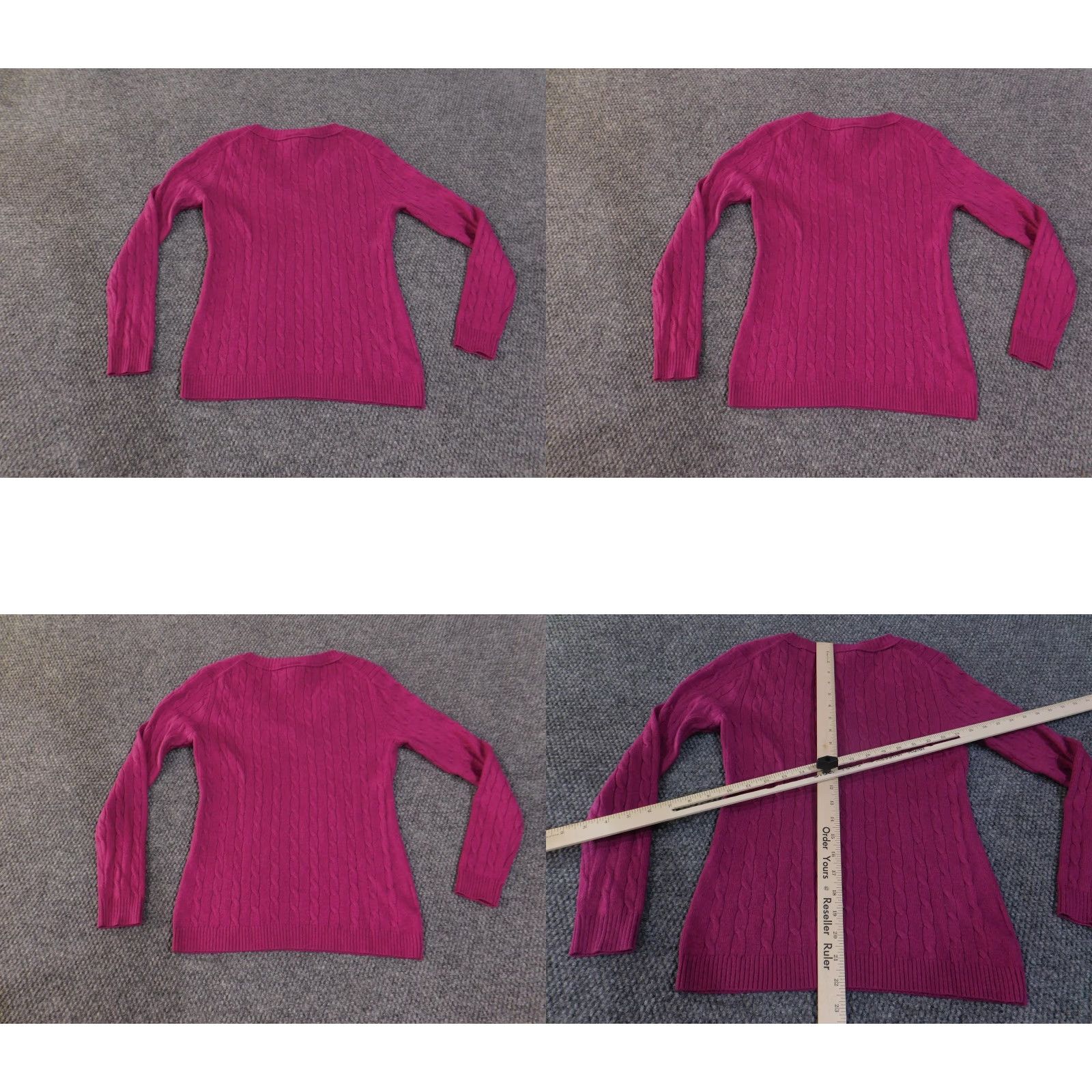 Loft LOFT Ann Taylor Sweater Womens Small Petite Pink Cable Knit Pullover Rabbit Hair Size S / US 4 / IT 40 - 8 Thumbnail