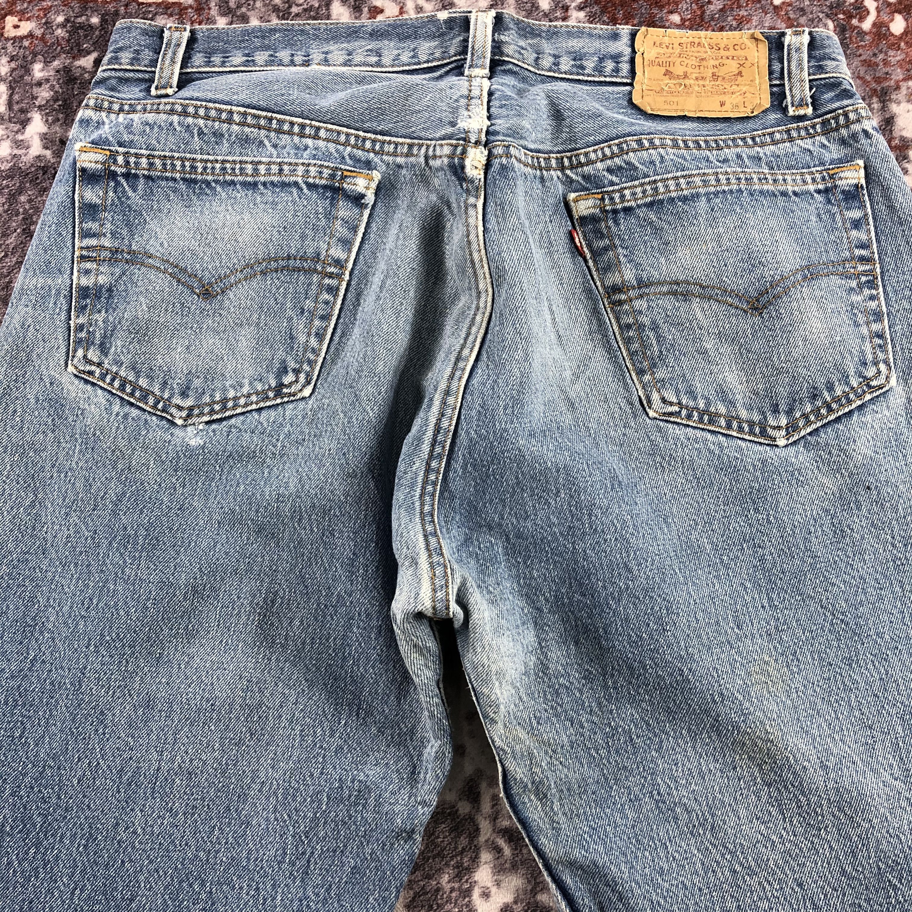 Levi's Vintage 90s Levis 501 Jeans-JM2704 Size US 35 - 7 Thumbnail