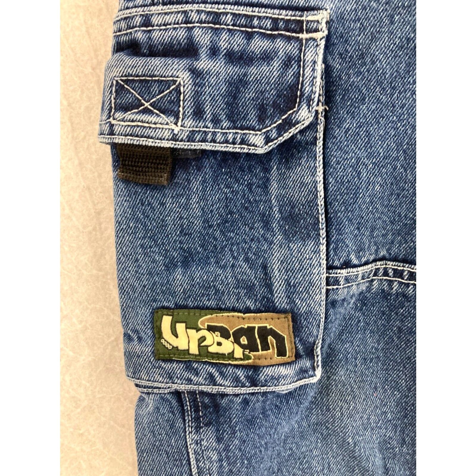 Vintage Womens Urban Jeans 10 Cargo Pockets Double Knee 24X21 Extra Large XL Size 32" / US 10 / IT 46 - 4 Thumbnail