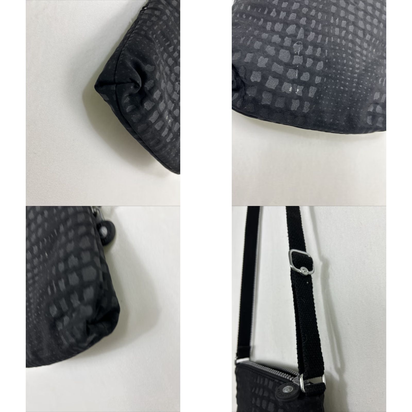 Vintage Kipling Keiko Crossbody Handbag Purse Mini Black Gray Spotted Nylon Classic Womens Adjustable Strap 8.25 9 0.75 7.5x7x1.5 Size ONE SIZE - 9 Thumbnail