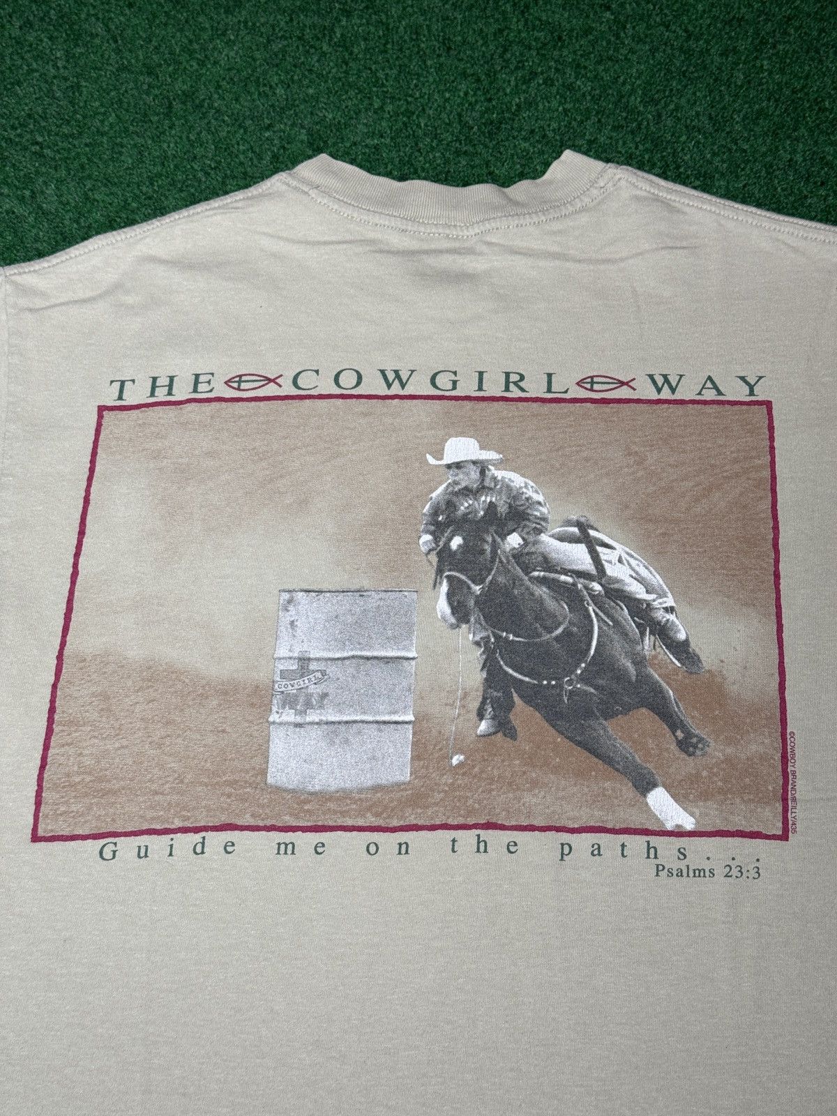 Vintage The Cowgirl Way Cowboy Brand Guide Me Psalm 23:3 T Shirt Size M / US 6-8 / IT 42-44 - 2 Thumbnail