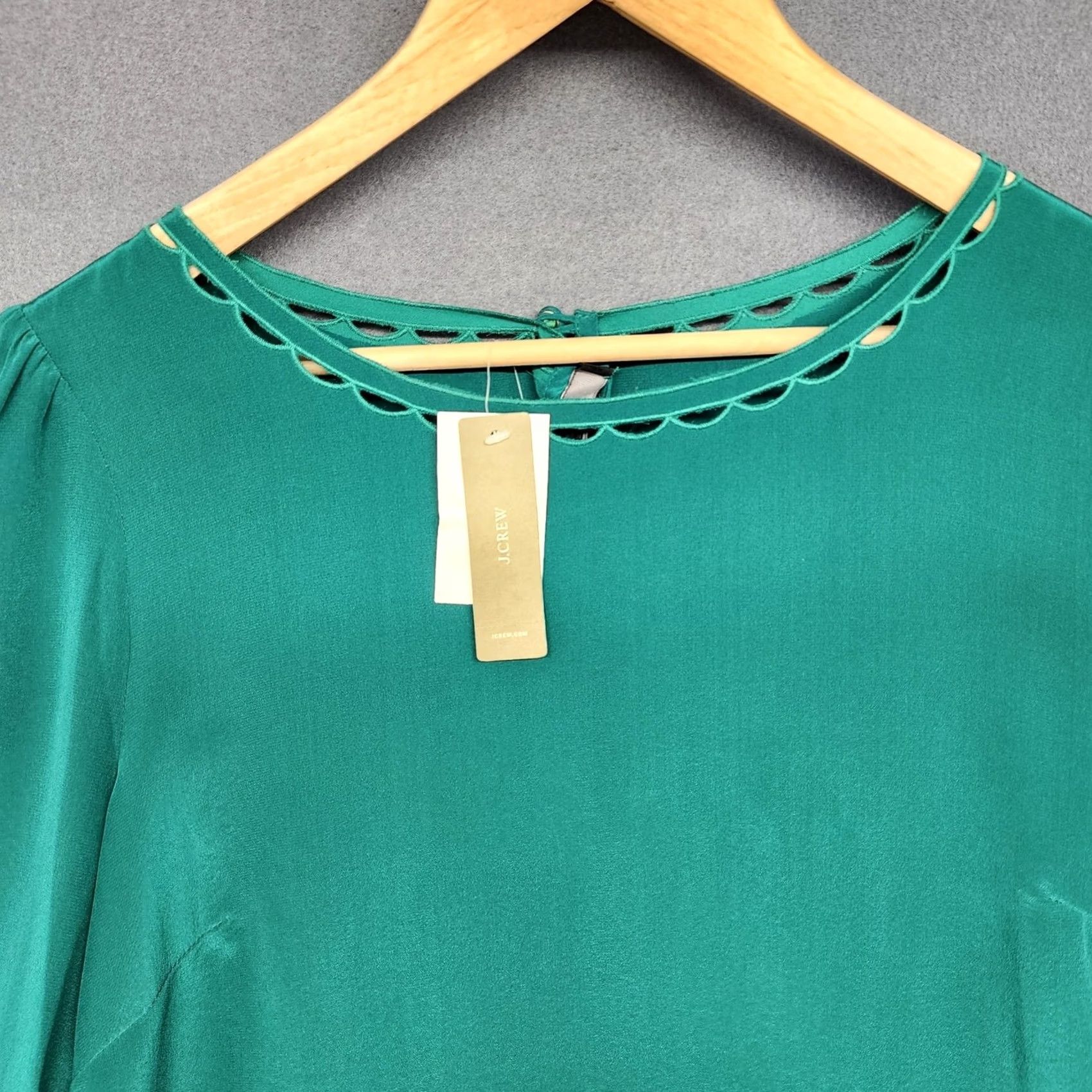 Vintage VINTAGE J Crew Blouse Top Womens 8 Green Silk Blouse Office Career NEW Size M / US 6-8 / IT 42-44 - 7 Thumbnail