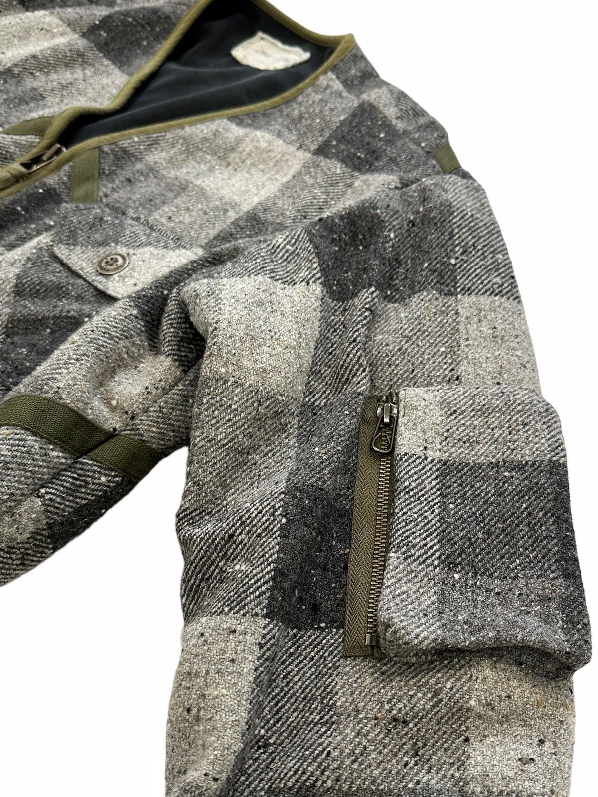 Greg Lauren Unreleased Sample Grey Wool Modern Flight Cargo Jacket Size US XL / EU 56 / 4 - 4 Thumbnail