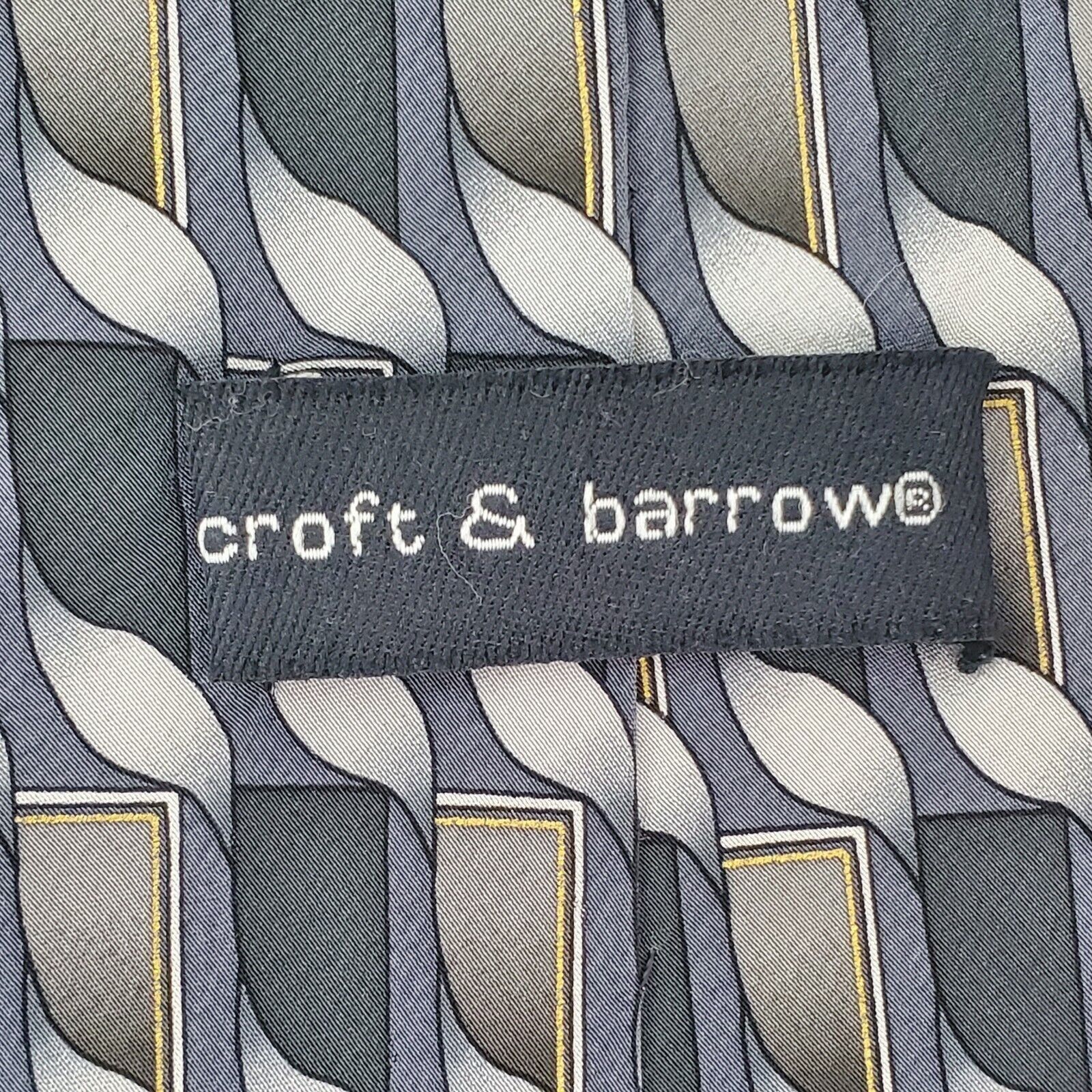 Croft & Barrow Croft Barrow Geometric Silver Silk Tie Classic Size ONE SIZE - 3 Thumbnail