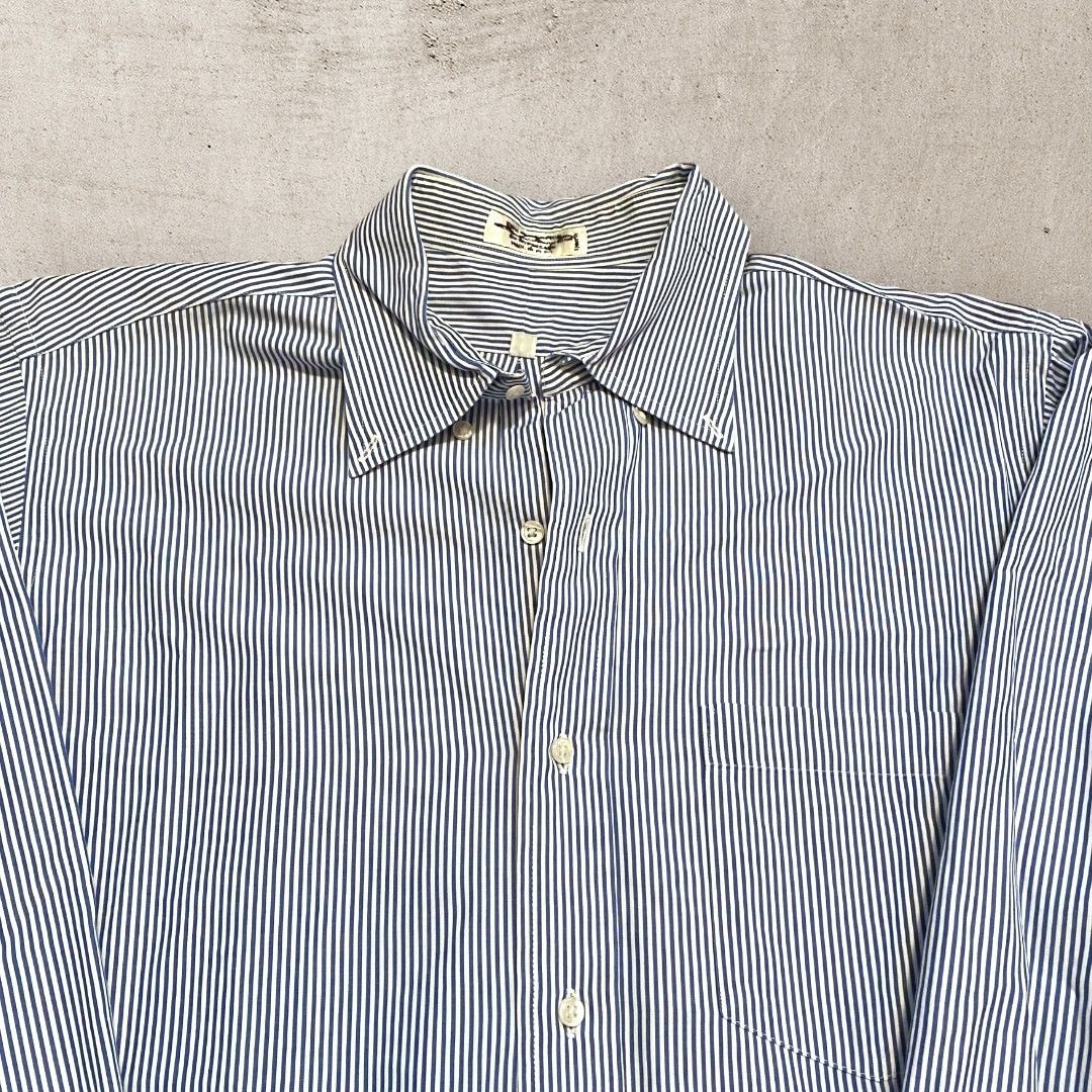 Vintage Vintage Classic Striped Shirt Button Up Blue White Size US L / EU 52-54 / 3 - 2 Thumbnail