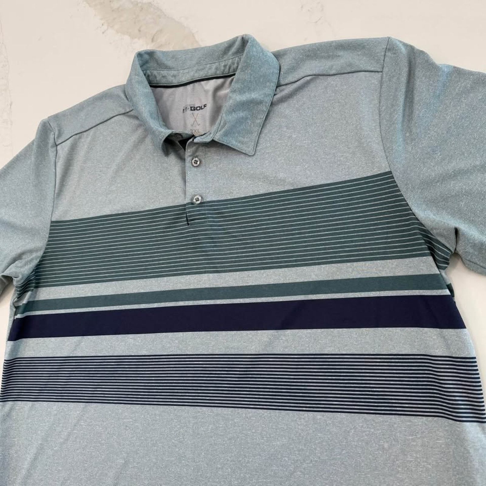 SKECHERS Skechers Go ShortSleeve Golf Polo Shirt Men XXL Blue/Striped Size US XXL / EU 58 / 5 - 2 Thumbnail