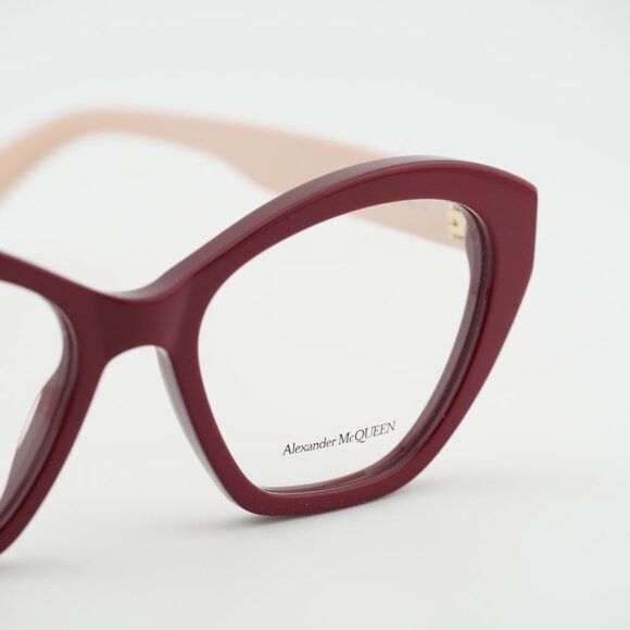 Alexander McQueen Alexander McQueen AM0360O 004 Eyeglasses Red/Beige 52mm Size ONE SIZE - 8 Thumbnail
