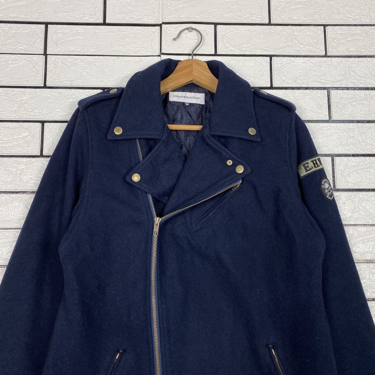 Japanese Brand Ehyphen World Gallery Wool Biker Jacket Double Collar Size US M / EU 48-50 / 2 - 4 Thumbnail