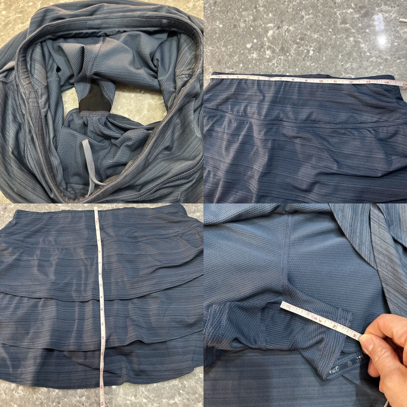 Athleta Athleta Swagger Skort Womens M Blue Striped Athletic Shorts / Skirt, Layered, Pull On, Tennis, Short Size 32" / US 10 / IT 46 - 9 Thumbnail