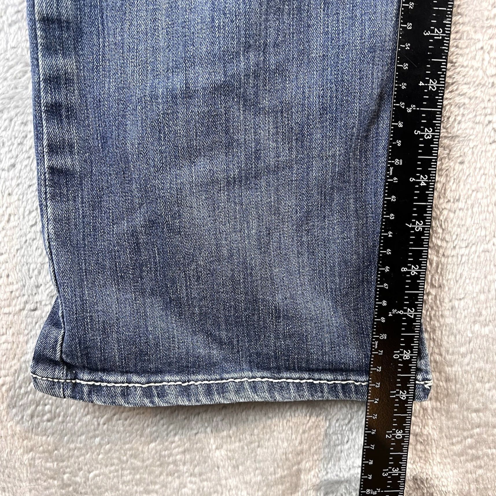 Ariat Ariat Real Denim Jeans Women's 32S Blue Distressed Bootcut 5-Pocket Logo Embroidered Denim Cotton Spandex Regular Size 32 — City College Logo Size 24" / US 00 / IT 34 - 6 Thumbnail