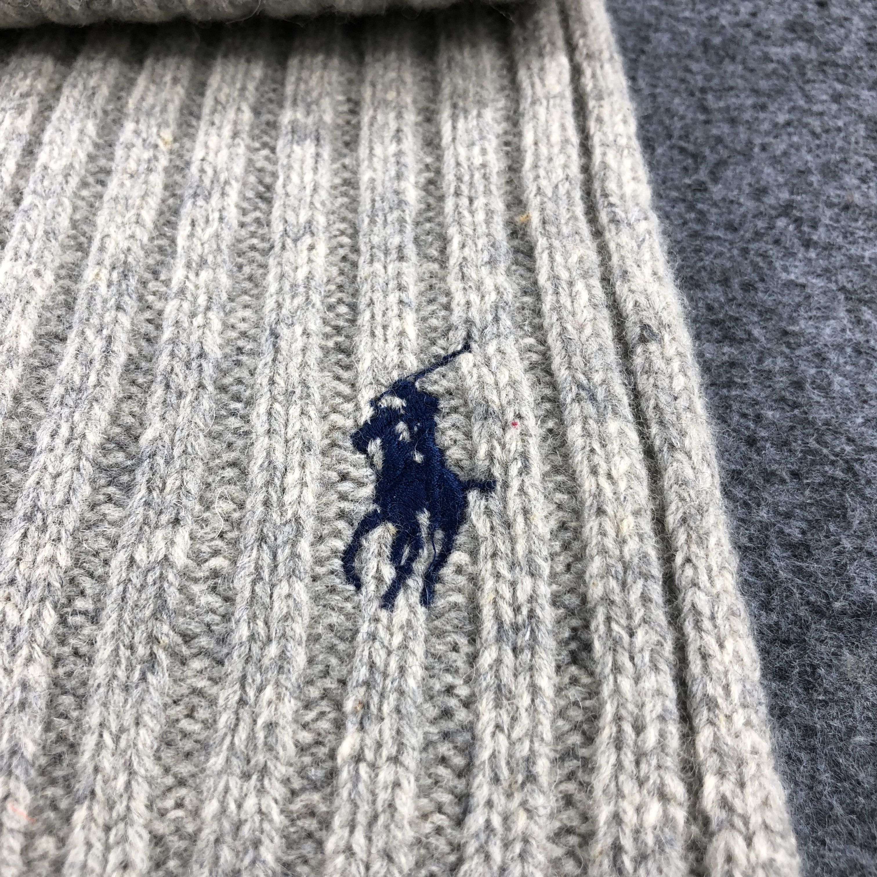 Polo Ralph Lauren Polo Ralph Lauren Grey Pleated Wool Scarf Muffler V819 Size ONE SIZE - 4 Thumbnail