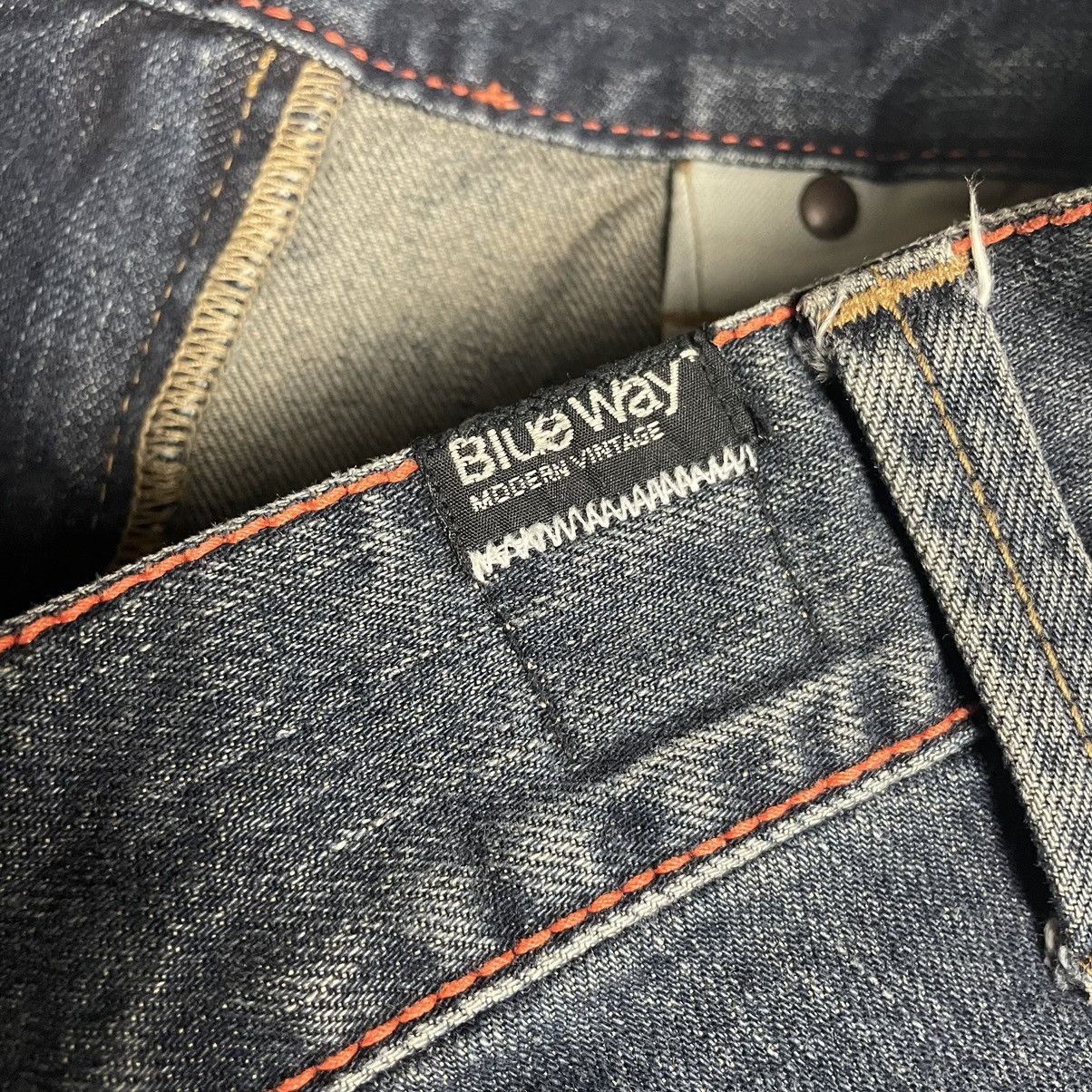 Blue Blue Japan 🇯🇵 VINTAGE BLUE WAY WASHED DENIM PANTS Size US 33 - 14 Thumbnail